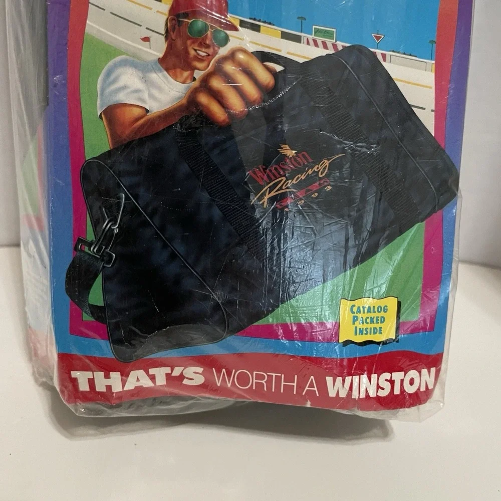 Vintage 90s Winston Racing‎ Team Duffel Gym Travel Bag NASCAR New!